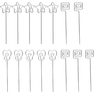 15 pièces Porte-Numéro de Table Forme Mignonne Processus de Galvanoplastie Support Photo Pratique pour Bureau Fête d'Anniversaire Silver