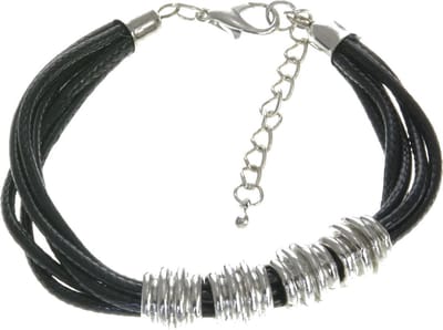 Behave - Armband zwart met zilverkleur kralen - casual urban stijl