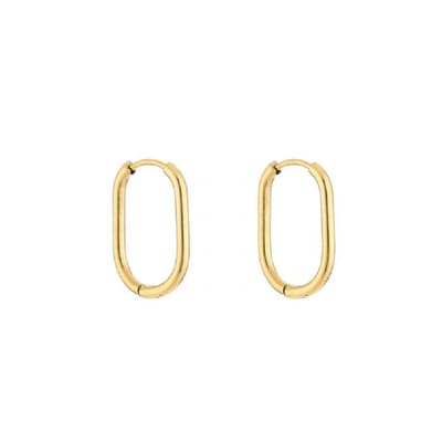 Bijoutheek Oorbel Hoop Ovaal Goud