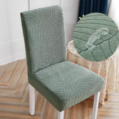 Jacquard Dikke Waterdichte Stoelhoezen Voor Eetkamerstoelen Hoezen Eetkamerstoel Zittinghoezen Keukenstoelhoezen Slipcovers universal size gray