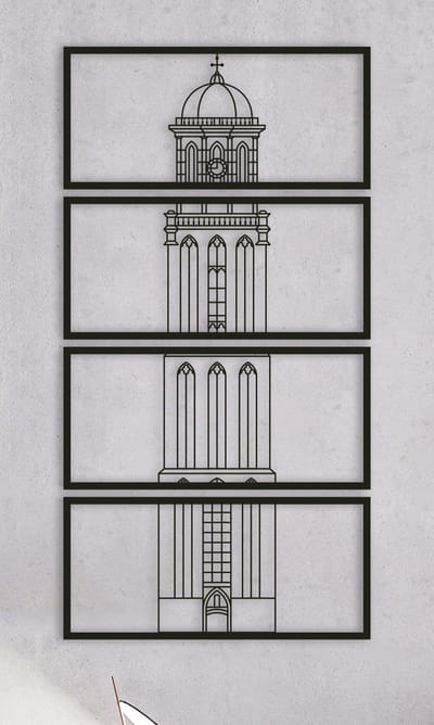 Wanddecoratie | Peperbus Zwolle - L (50x95cm)