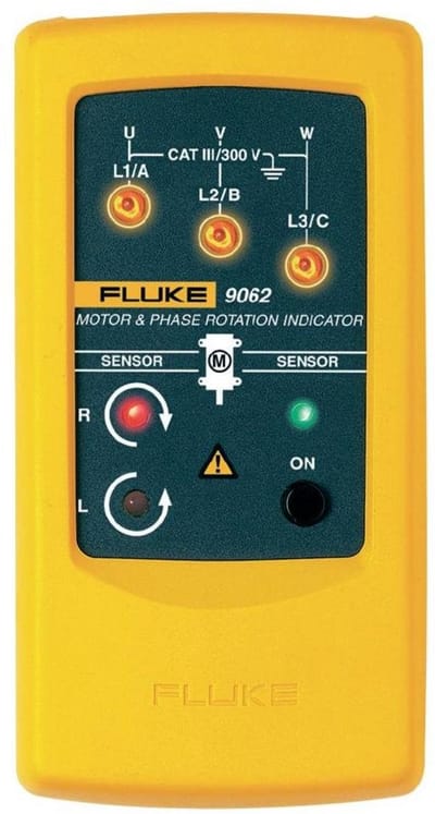 Draaiveldmeter met LED Indicatie voor Driefasenmotoren - CAT III 300V