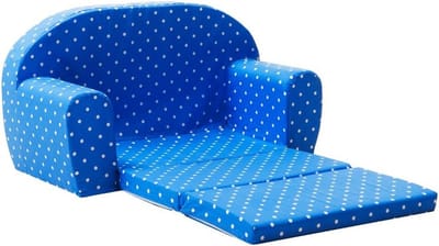 Mini Kinderbank Blauw - Comfortabele en Wasbare Kleine Bank