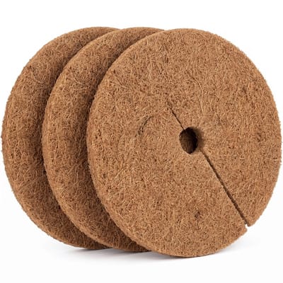 Cheqo® Kokos Plantbescherming Set van 3 - Kokosschijf - Kokosmat - Mulchschijf - Plantenbedekking - Vorstbescherming - Winterbescherming - Onkruidbestrijding - Kokosvezel - Afdekring - Vochtvasthoudend - Mulch voor Tuin