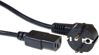 ACT Netsnoer Schuko CEE 7/7 male (haaks) - C13 IEC 60320 zwart 5 m AK5016