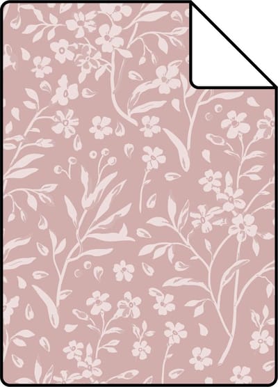Proefstaal ESTAhome behang bloemetjes roze - 26.5 x 21 cm - 139884-S