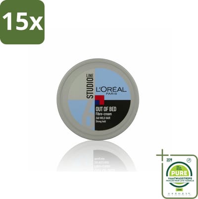 15 x L'Oréal Studio Line Special FX Out of Bed Fibre Cream 150 ml - Grootverpakking - Warrig Haar - Out Of Bed Look - Haar Styling - Haar Crème - Warrig Effect