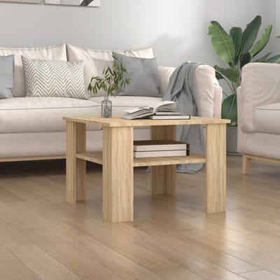 vidaXL - Salontafel - 60x60x42 - cm - bewerkt - hout - sonoma - eikenkleurig