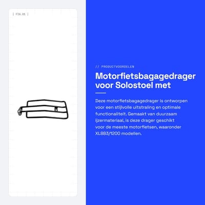 Dailygoods- Motorfietsbagagedrager Gebogen Rekontwerp - Steunrek - Compatibel met XL883/1200 - Duurzaam IJzermateriaal - 14,5 x 36,5 cm - Geschikt voor de meeste Motorfietsen - Bagagerek