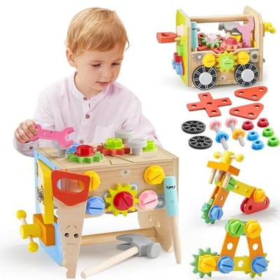 Houten gereedschapsset voor peuters - Educatief Speelgoed voor Creatieve Ontwikkeling