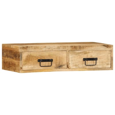 vidaXL - Tv-meubel - wandmontage - 80x30x19 - cm - massief - ruw - mangohout