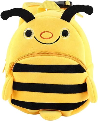 Kleine pluche tas voor kinderen met bijenontwerp - peuter rugzak voor voorschoolse kinderen - schattige cartoon lunchzak voor baby's - geel-zwart thema.