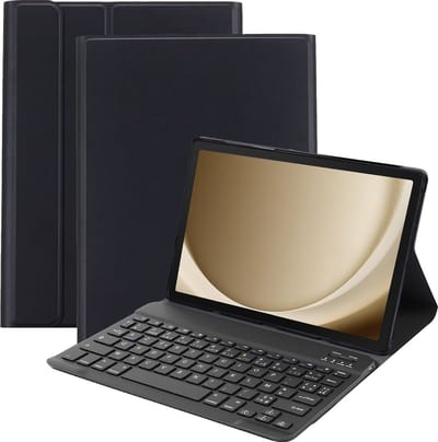 Cazy tablet Hoes met Toetsenbord geschikt voor Samsung Galaxy Tab A9 Plus - AZERTY Bluetooth Keyboard Case - Zwart