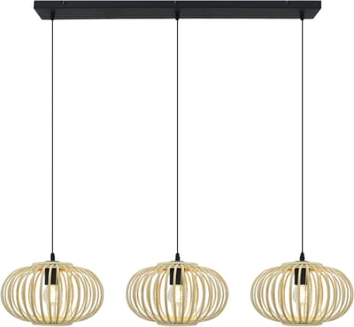 Olucia - LIEVE - Hanglamp - Bruin / Zwart - 3L - Vorm: Rechthoek