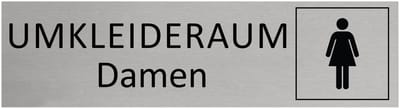 CombiCraft Aluminium Deurbordje "Umkleideraum Damen " 165x45mm met tape
