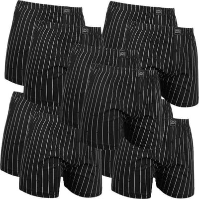 Gino Santi Klassieke boxer 8+2gratis pak Zwart Pin Stripes