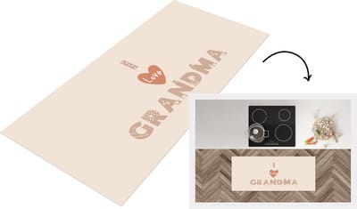 Keukenloper - Loper keuken - Spreuken - Quotes I Love Grandma Moederdag - Oma cadeau - Pastel - 120x50 cm - Keukenloper vinyl