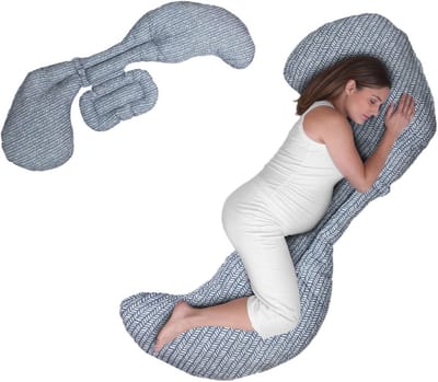 Zwangerschapskussen voor Totale Lichaamssteun, Modulaire Comfort Kussen, Bevorder Zijligging, Machinewasbaar