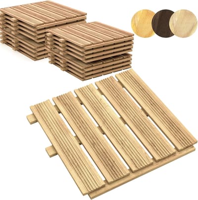 Houten Terrastegels - Vlondertegels Balkon - Buiten Leven - Europees Product - 50x50 cm 10 Stuks