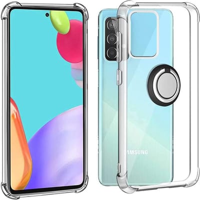Hoesje Geschikt Voor Samsung Galaxy A03 hoesje Luxe Anti shock cover- Galaxy A03 hoesje silicone Backcover Clear case - Hoesje Geschikt Voor Samsung Galaxy A03 hoesje met Ring houder / Ring vinger houder / standaard