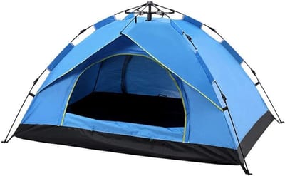Pop-Up Tent - Kampeertent Dome - Outdoor Kamperen - Automatisch Opzetten - 3-4 Personen - Blauw