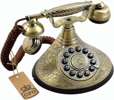 Draadloze Telefoon - Klassieke Vorm - Thuisgebruik - Drukknop Bediening - Groot Formaat - Brons Metallic