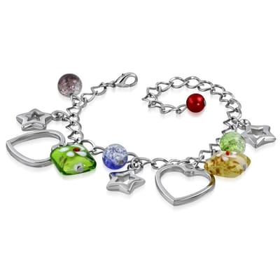 Montebello Armband Azia XXF313 - Hartjes - Glasbedels - 18cm