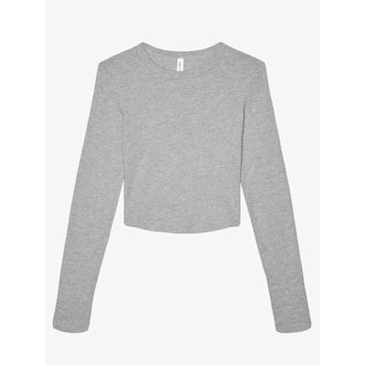 Bella+Canvas Women´s Micro Rib Long Sleeve Baby Tee BL1501 - Athletic Heather - XS