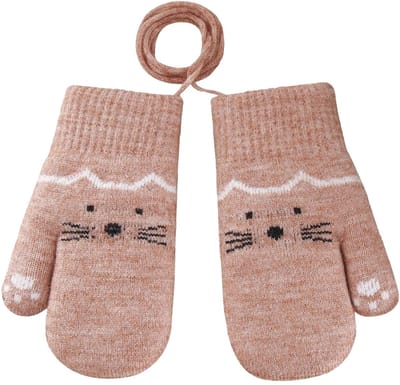 Dailygoods- Wanten voor baby's - Gebreide Handschoenen - Warme Fleece Voering - Voor Jongens/Meisjes - One Size 1-3 Jaar - Comfortabel en Zacht - Babyhandschoenen