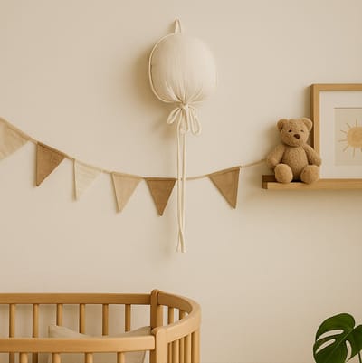 Hydrofiele ballon - kinderkamer decoratie - Beige - babykamer decoratie- Rammelaartje