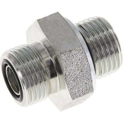 UN 13/16''-16 x G 1/2'' Verzinkt Stalen Borstnippel ORFS 630 Bar - Hydrauliek - FL2S-M-EZE-013U-012G-O