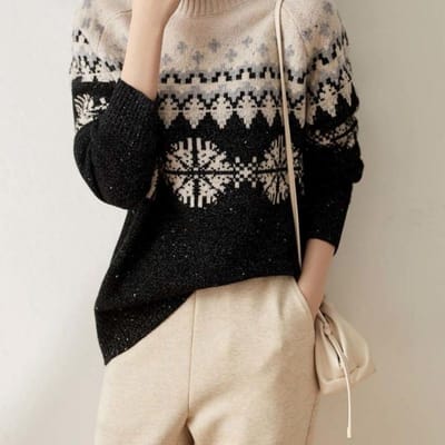 Lente en Herfst Dames Trui Halfhoge Hals Gebreid Sneeuw Retro Losse Trui Pullover Trui Jas L gray