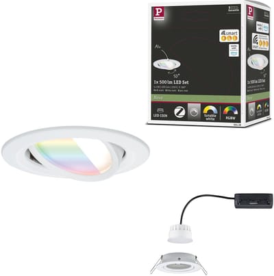 LED-inbouwlamp Nova Coin rond 84 mm 50° RGBW+ 6W 500lm 230V Wit mat Aluminium