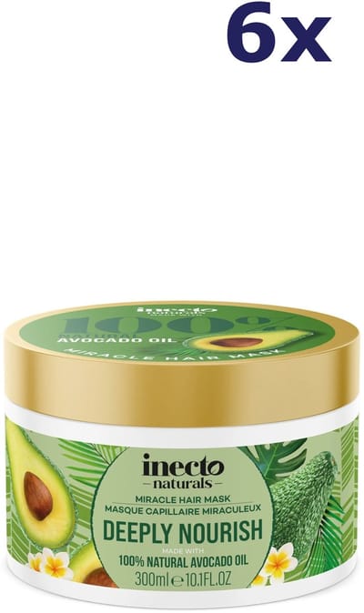 Inecto Naturals Avocado Silky Smooth Miracle Haarmasker - 6 x 300ml - Voordeelverpakking
