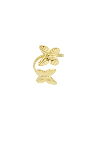 Bijoutheek Ring (Sieraad) 2 Vlinders One Size Goud