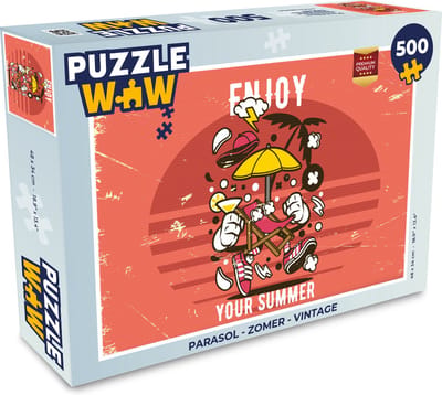 Puzzel Parasol - Zomer - Vintage - Legpuzzel - Puzzel 500 stukjes