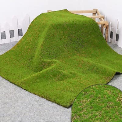 Dailygoods- Mosmat 100 cm x 100 cm - Kunstgras - Decoratief Tapijt - Microlandschap - Kunstmos - Groen Parelkatoen
