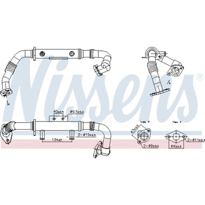 Radiator, uitlaatgasrecirculatie NISSENS 989428