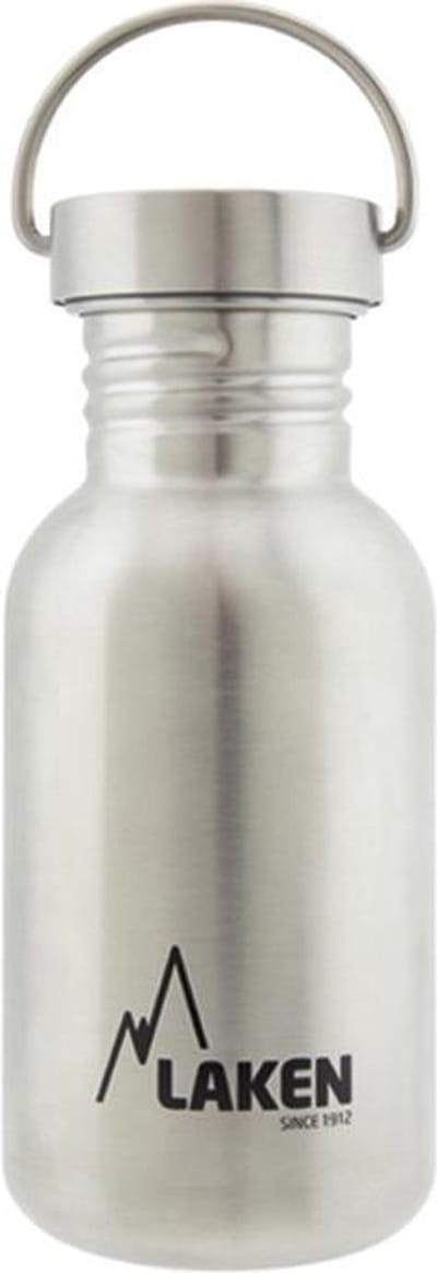RVS fles 0,5L Basic Steel Bottle - Steel Cap - Laken - roestvrijstaal - waterfles - drinkfles