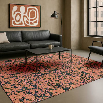 Binnen & Buiten Vloerkleed - 80 x 150 cm - Lola&Moi On Clouds Indian Blue - Laagpolig Tapijt - Gerecycled PET - Made in Belgium - Circulair