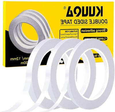 Dubbelzijdige tape, sterke plakband voor kantoor en DIY-projecten, 3 rollen van 30 m, 6 mm/9 mm/12 mm breed