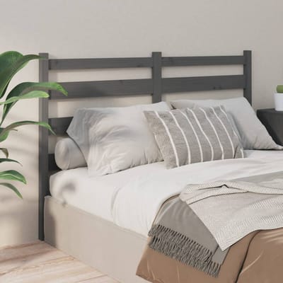 vidaXL - Hoofdbord - 126x4x100 - cm - massief - grenenhout - grijs
