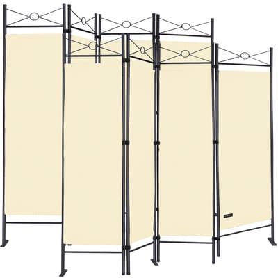 Kamerscherm Lucca Set van 2 Crème Staal 180x163cm