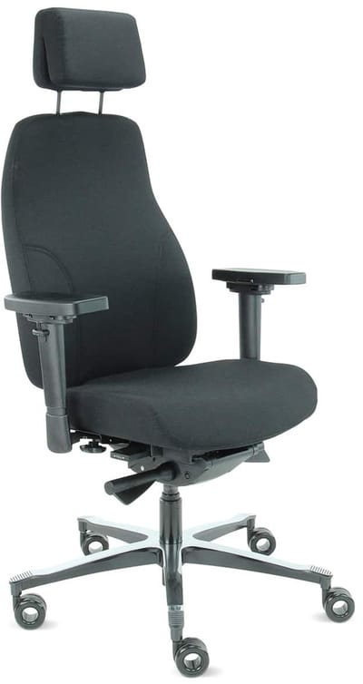 06Z Elvio – High-End Ergonomische Stoel met hoofdsteun in Zwart