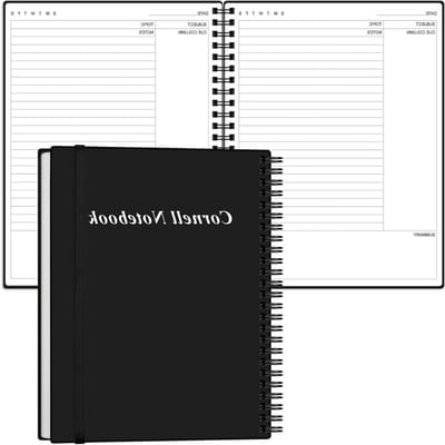 Cornell Notitieboek - Lijntjes Schrijfblok - Notities Maken - Dikke Papier Kwaliteit - A4 Formaat - Zwart