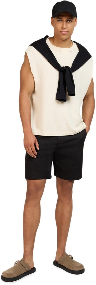 WOTEGA Heren Chinoshort Luno – Regular Fit – Katoen Stretch – Zwart – Koordsluiting