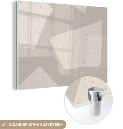 MuchoWow® Glasschilderij 120x90 cm - Schilderij acrylglas - Terrazzo - Abstract - Pastel - Patronen - Foto op glas - Schilderijen