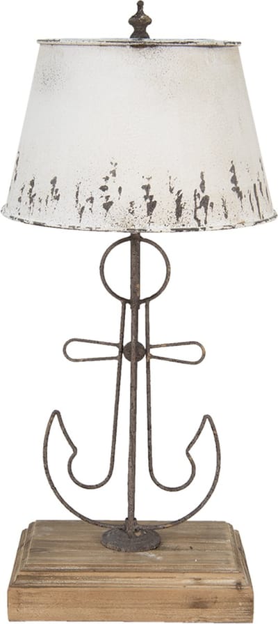 Clayre & Eef Tafellamp Ø 35x79 cm Beige Bruin Hout