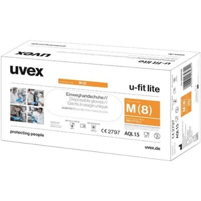 uvex u-fit lite 6016807 Wegwerphandschoen 100 stuk(s) Maat (handschoen): S EN 420:2003+A1:2009, EN 374-1:2016+A1:2018, EN 374-5:2016, EN 374-4