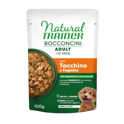 Natural Trainer Bocconcini Adult Small & Toy Hapjes in Saus - Voordeelpakket: 12 x 100 g Kalkoen